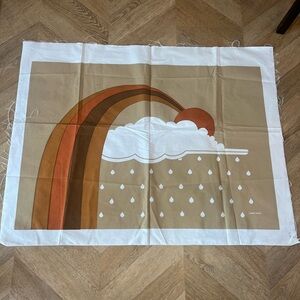 Rare!! Marushka Vintage Screen Print rainbow rain in muted colorway